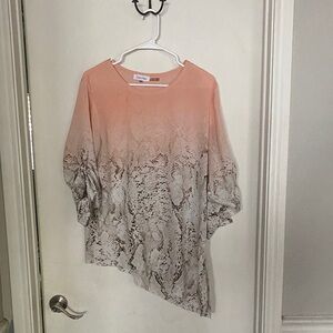 Calvin Klein Peach Ombre Snake-Print Tunic Top